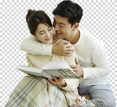 편집이미지 커플 응시 여자 남자 안기 사랑 미소 사람 앉기 상반신 20대 성인 두명 앞모습 책 30대 독서 한국인 담요 백허그 PNG 성인만 편집소스 시선 감정 뷰포인트 관계 모션 포옹 표정 동양인 청년 장년 파일형식