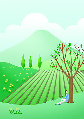 전신 PSD 나무 남자 행복 일러스트 한명 사람 앉기 풍경 초원 성인 책 독서 새싹 기댐 봄풍경 봄 시골 언덕 힐링 논밭 성인남자한명만 국내일러스트 식물 1 계절 감정 밭 모션 논 남자한명만 성인남자만 파일형식