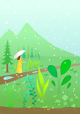 전신 PSD 여자 행복 여유 일러스트 우산 한명 사람 풍경 성인 초록색 새싹 봄풍경 봄 산책 풀잎 봄비 비 오솔길 힐링 우비 성인여자한명만 국내일러스트 자연요소 식물 1 옷 계절 감정 길 컬러 잎 날씨 휴식 풀_식물 비_날씨 여자한명만 성인여자만 파일형식