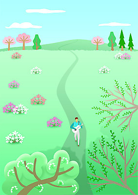 전신 PSD 나무 남자 꽃 행복 여유 일러스트 노래 한명 사람 풍경 초원 성인 취미 걷기 봄풍경 봄 기타 오솔길 힐링 성인남자한명만 국내일러스트 식물 1 계절 감정 길 음악 모션 현악기 남자한명만 성인남자만 파일형식
