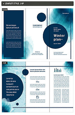 템플릿 표지디자인 계절 표지 ZIP 내지 리플렛 겨울 3단접지 팜플렛 사람없음 물 파란색 얼음 눈 차가움 결정체 인디자인 INDD 이미지템플릿 자연요소 컬러 날씨 파일형식