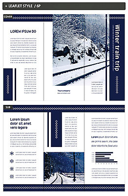 템플릿 표지디자인 표지 ZIP 내지 리플렛 교통 설경 겨울 3단접지 산 팜플렛 사람없음 파란색 기찻길 기차 눈 차가움 인디자인 INDD 겨울풍경 이미지템플릿 자연요소 계절 육상교통 컬러 날씨 대중교통 풍경 파일형식