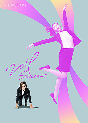 전신 PSD 편집이미지 여자 비즈니스 미래 사람 정장 20대 성인 두명 앞모습 옆모습 점프 보라색 한국인 직장인 비즈니스우먼 시작 준비자세 광고편집 이미지편집 직업 옷 뷰포인트 컬러 포즈 컨셉 모션 동양인 청년 준비 파일형식