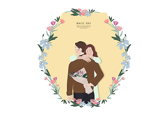 PSD 커플 여자 기념일 남자 꽃다발 일러스트 안기 포옹 화이트데이 나뭇잎 사랑 사람 상반신 성인 두명 노란색 로맨틱 튤립 니트 꽃프레임 안경낌 국내일러스트 꽃 감정 안경 컬러 컨셉 상의 잎 관계 모션 데이이벤트 프레임 이벤트 파일형식
