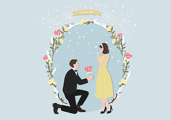 전신 PSD 커플 드레스 여자 기념일 남자 프로포즈 일러스트 화이트데이 국화 막대사탕 사랑 사람 정장 성인 두명 파란색 노란색 검은색 로맨틱 눈송이 무릎꿇기 꽃프레임 국내일러스트 옷 꽃 감정 컬러 컨셉 관계 모션 데이이벤트 프레임 눈_날씨 사탕 이벤트 파일형식