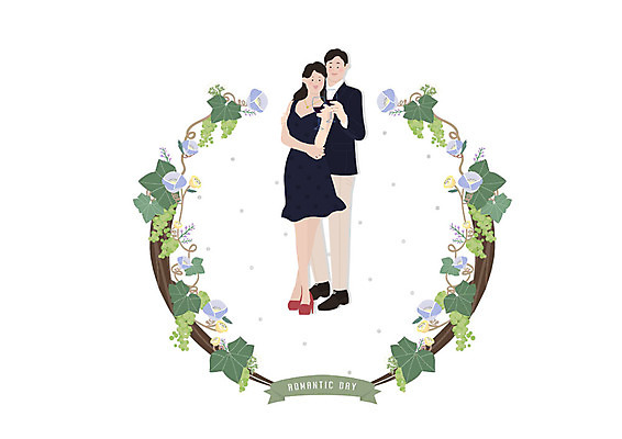 전신 PSD 커플 드레스 여자 기념일 남자 일러스트 포도 사랑 사람 정장 성인 두명 초록색 파란색 와인 로맨틱 꽃프레임 넝쿨나무 국내일러스트 나무 옷 꽃 감정 컬러 컨셉 과일 관계 프레임 주류 이벤트 파일형식