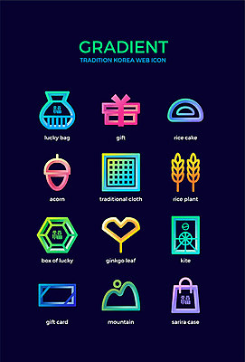 아이콘 전통 명절 산 떡 복주머니 한국 선물 사람없음 컬러풀 쇼핑백 추석 벼 보자기 연 상품권 연날리기 은행잎 송편 도토리 추석선물 그라디언트 2D아이콘 AI파일 기념일 아시아 컬러 잎 가방 곡류 전통소품 놀이용품 전통놀이 견과류 파일형식 벡터 천_직물 명절선물