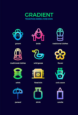 아이콘 한국전통 전통 꽃 신부 신랑 가마_이동수단 주류 사람없음 컬러풀 화관 실 한복 전통혼례 양산 혼례복 기러기 양초꽂이 그라디언트 2D아이콘 AI파일 식물 음료 교통수단 컬러 결혼 조류 한국 전통의상 전통의례 꽂이 파일형식 벡터