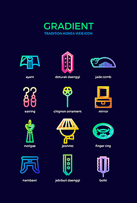 아이콘 전통 사람없음 컬러풀 귀걸이 거울 전통의상 한복 노리개 비녀 아얌 댕기 옥반지 그라디언트 2D아이콘 AI파일 한국전통 컬러 장신구 전통소품 반지 옥 파일형식 벡터 헤어액세사리