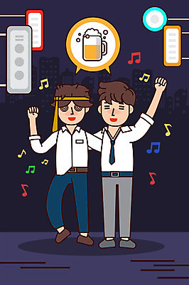 전신 남자 일러스트 맥주 생맥주 사람 성인 두명 보라색 직장인 만취 일과 술자리 주점 회식 성인남자만 국내일러스트 AI파일 직업 컬러 주류 식사 술집 술취함 남자만 성인만 파일형식 벡터