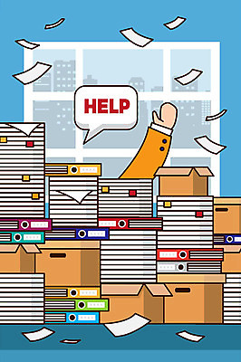 손 하늘색 일러스트 회사 피곤 신체부위 상자 업무 도움 직장인 문서 파일 일과 업무과다 야근 파일함 국내일러스트 AI파일 직업 컨셉 비즈니스 사람 파란색 사무용품 작업 파일형식 벡터