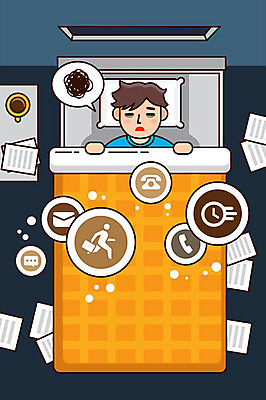 남자 생각 일러스트 스트레스 피곤 한명 사람 상반신 성인 눕기 이불 침대 잠 직장인 남색 문서 일과 성인남자한명만 국내일러스트 AI파일 직업 1 컬러 가구 컨셉 침구 모션 남자한명만 성인남자만 파일형식 벡터