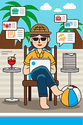 전신 여자 하늘색 일러스트 휴가 휴식 야외수영장 수영장 한명 사람 앉기 성인 바캉스 노트북 작업 직장인 성인여자한명만 호캉스 국내일러스트 AI파일 직업 1 컨셉 모션 파란색 전자제품 여자한명만 성인여자만 파일형식 벡터