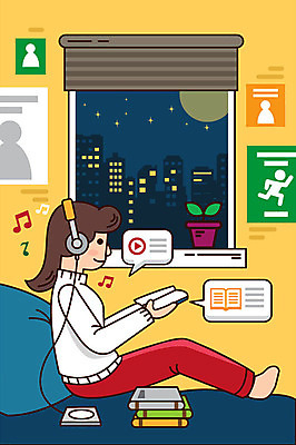 전신 여자 일러스트 창문 주택 한명 사람 앉기 성인 취미 독서 노란색 헤드셋 음악감상 도시 직장인 퇴근 책더미 성인여자한명만 워라밸 국내일러스트 AI파일 직업 1 컬러 음향기기 모션 건물 책 헤드폰 감상 출퇴근 신조어 무더기 여자한명만 성인여자만 파일형식 벡터