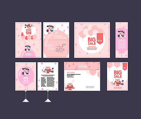 동물 템플릿 모자 배너템플릿 분홍색 선물 이벤트 사람없음 쇼핑 세트 세일 현수막 돼지 전단 엽서 초대장 돼지캐릭터 풍선 약도 반값 빅세일 소봉투 행사세트 행사템플릿 AI파일 배너 잡화 컬러 동물캐릭터 지도 포유류 편지봉투 카드_감사 편지 홍보물 파일형식 벡터