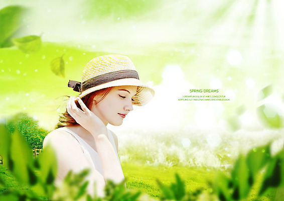 PSD 서양인 외국인 편집이미지 여자 한명 미소 사람 초원 상반신 20대 성인 옆모습 초록색 햇빛 눈감음 봄 화사함 꽃놀이 봄소풍 싱그러움 성인여자한명만 이미지편집 1 계절 뷰포인트 컬러 컨셉 모션 표정 인종 청년 태양 소풍 축제 여자한명만 성인여자만 파일형식