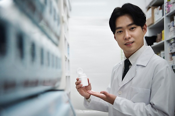 포토 JPG 직업 응시 남자 실내 한명 들기 사람 상반신 20대 성인 옆모습 약 한국인 의사가운 약병 약국 조제 약사 조제실 찾기 성인남자한명만 국내포토 1 시선 뷰포인트 의학 모션 동양인 청년 내부 의사 가운 만들기 병_담는 남자한명만 성인남자만 파일형식