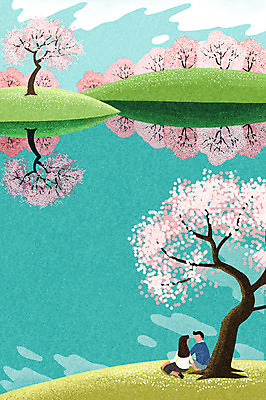 전신 PSD 커플 여자 남자 호수 백그라운드 데이트 일러스트 자연 사람 앉기 성인 두명 강 봄풍경 봄 벚꽃 벚나무 언덕 감성 성인만 봄배경 국내일러스트 나무 계절 꽃 컨셉 관계 모션 풍경 생태계 파일형식