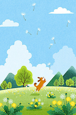 PSD 나무 한마리 여자 백그라운드 일러스트 자연 한명 초원 달리기 점프 봄풍경 봄 산책 강아지 민들레 즐거움 감성 민들레홀씨 반려 성인여자한명만 봄배경 국내일러스트 식물 1 계절 꽃 감정 컨셉 모션 휴식 사람 풍경 반려동물 개 생태계 여자한명만 성인여자만 파일형식