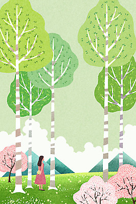 전신 PSD 나무 여자 꽃다발 백그라운드 일러스트 자연 산 한명 사람 풍경 잔디 초원 성인 봄풍경 봄 벚꽃 감성 성인여자한명만 봄배경 국내일러스트 식물 1 계절 꽃 컨셉 생태계 여자한명만 성인여자만 파일형식