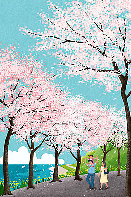 전신 PSD 여자 남자 어린이 바다 여행 백그라운드 일러스트 가족 자연 사람 풍경 성인 세명 부모 봄풍경 봄 산책 벚꽃 자녀 목말 벚나무 감성 봄소풍 봄배경 국내일러스트 나무 계절 꽃 컨셉 관계 모션 휴식 소풍 생태계 파일형식