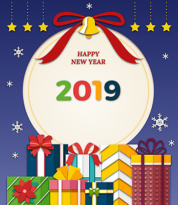 행복 별 리본 겨울 일러스트 새해 선물 사람없음 선물상자 설날 종 눈송이 페이퍼아트 해피뉴이어 선물꾸러미 새해선물 2019년 기해년 설선물 국내일러스트 AI파일 자연요소 계절 명절 감정 눈_날씨 상자 새해인사 연도 파일형식 벡터 명절선물