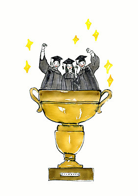PSD 여자 남자 대학생 일러스트 학사모 졸업 수채화 상반신 성인 세명 파이팅 기쁨 축하 졸업가운 트로피 대학교 성인만 국내일러스트 모자_잡화 학생 교육 감정 컨셉 학교 모션 사람 가운 상_우승 파일형식