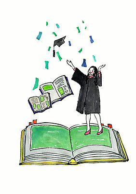 전신 PSD 여자 대학생 일러스트 학사모 졸업 수채화 한명 서기 성인 책 기쁨 축하 졸업가운 던지기 성인여자한명만 국내일러스트 모자_잡화 1 학생 교육 감정 컨셉 모션 사람 가운 여자한명만 성인여자만 파일형식