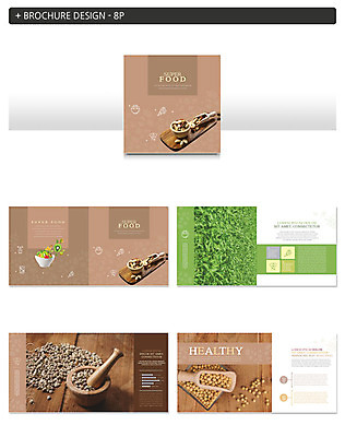 템플릿 ZIP 식재료 곡류 건강 팜플렛 사람없음 초록색 갈색 샐러드 견과류 인디자인 INDD 슈퍼푸드 이미지템플릿 음식 컬러 건강식품 파일형식