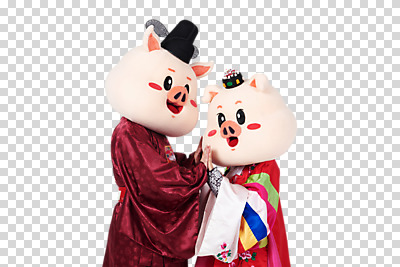 편집이미지 부부 여자 남자 결혼 상반신 20대 성인 두명 옆모습 마주보기 한국인 양손 예절 돼지띠 돼지 한복 전통혼례 돼지캐릭터 혼례복 PNG 동물탈 신랑신부 인형탈 성인만 편집소스 기해년 한국전통 손 커플 신부_웨딩 뷰포인트 동물캐릭터 신랑 포유류 모션 사람 동양인 이벤트 청년 십이지신 전통의상 전통의례 탈 파일형식 2019년