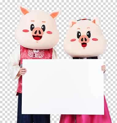 편집이미지 배너 부부 여자 명절 남자 사각프레임 들기 상반신 20대 성인 두명 앞모습 설날 추석 한국인 돼지띠 돼지 한복 돼지캐릭터 PNG 동물탈 인형탈 성인만 편집소스 기해년 한국전통 전통 커플 기념일 뷰포인트 동물캐릭터 포유류 모션 프레임 사람 동양인 청년 사각형 십이지신 전통의상 탈 파일형식 2019년