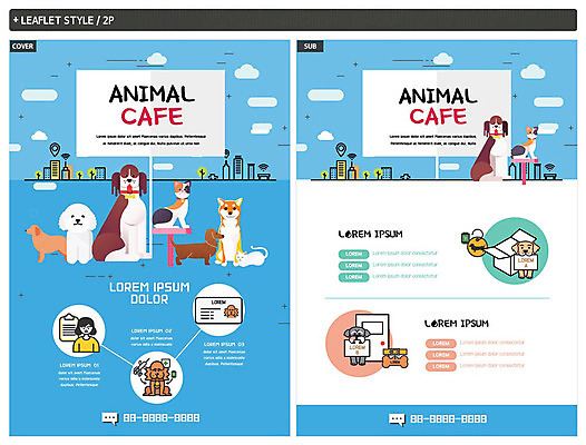 동물 템플릿 ZIP 반려견 리플렛 여러마리 사람없음 반려동물 고양이 카페 강아지 전단템플릿 전단 반려 애견카페 인디자인 INDD 이미지템플릿 다수 포유류 상점 개 홍보물 파일형식