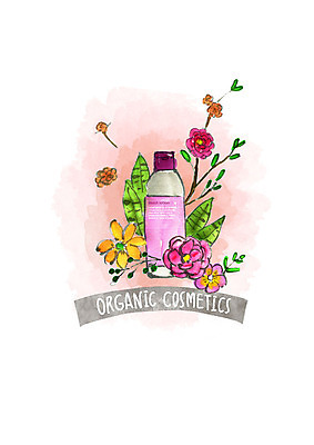 PSD 꽃잎 꽃 일러스트 붓터치 나뭇잎 수채화 사람없음 화장품 유기농 천연화장품 국내일러스트 식물 웰빙 잎 뷰티 파일형식