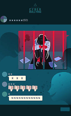 전신 여자 일러스트 한명 사람 성인 빨간색 초록색 스마트폰 슬픔 직장인 좌절 감옥 사회이슈 창살 웅크림 비웃음 놀림 메신저 소셜네트워크 왕따 사이버불링 국내일러스트 AI파일 직업 1 감정 컬러 컨셉 모션 표정 핸드폰 스마트기기 파일형식 벡터