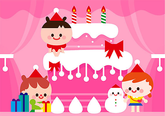 전신 여자 교육 리본 어린이 분홍색 일러스트 촛불 눈사람 선물 사람 상반신 세명 친구 컬러풀 케이크 유치원 커튼 신학기 국내일러스트 AI파일 컬러 초 관계 디저트 파일형식 벡터