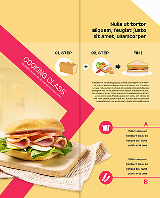 PSD 템플릿 표지디자인 북디자인 배너 출판디자인 내지 음식 리플렛 2단접지 도마 샌드위치 요리 팜플렛 사람없음 식탁보 강의 식빵 문화센터 요리교실 이미지템플릿 빵 주방용품 수업 센터 파일형식