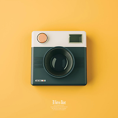 PSD 편집이미지 사람없음 하이앵글 노란색 3D소스 3D 카메라 추억 디지털합성 오브젝트 복고 편집소스 뉴트로 편집3D 뷰포인트 컬러 컨셉 전자제품 파일형식