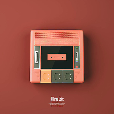 PSD 편집이미지 분홍색 사람없음 빨간색 하이앵글 3D소스 3D 추억 디지털합성 오브젝트 복고 녹음기 레코더 편집소스 뉴트로 편집3D 뷰포인트 컬러 컨셉 파일형식 녹음_기록