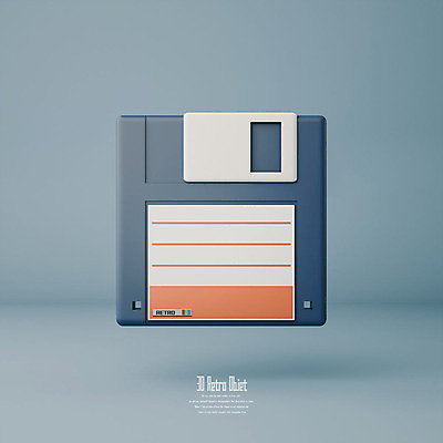 PSD 편집이미지 사람없음 파란색 3D소스 3D 추억 플로피디스크 디지털합성 오브젝트 복고 편집소스 뉴트로 편집3D 컬러 컨셉 파일형식