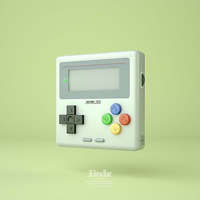 PSD 편집이미지 사람없음 연두색 3D소스 3D 추억 게임기 디지털합성 오브젝트 복고 편집소스 뉴트로 편집3D 컨셉 초록색 파일형식