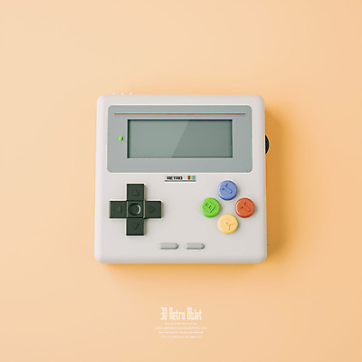 PSD 편집이미지 사람없음 하이앵글 3D소스 3D 추억 게임기 디지털합성 오브젝트 복고 베이지색 편집소스 뉴트로 편집3D 뷰포인트 컬러 컨셉 파일형식