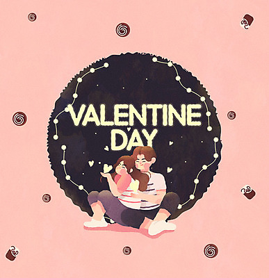 전신 커플 여자 남자 별 분홍색 일러스트 전구 안기 밤하늘 하늘 발렌타인데이 사랑 미소 사람 성인 두명 초콜릿 기댐 봄 하트 수줍음 성인만 국내일러스트 AI파일 자연요소 모양 계절 감정 컬러 관계 모션 데이이벤트 디저트 표정 야간 파일형식 벡터