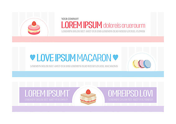 템플릿 배너 배너템플릿 가로배너 디저트 사람없음 컬러풀 귀여움 케이크 조각케이크 마카롱 배너세트 이미지템플릿 AI파일 음식 컬러 컨셉 가로 세트 파일형식 벡터