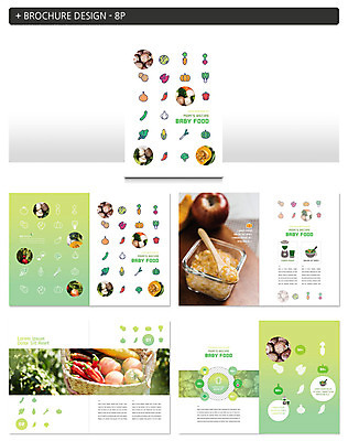 템플릿 ZIP 음식 토마토 채소 식재료 고추 호박 사람없음 초록색 바구니 숟가락 버섯 사과 브로콜리 레시피 이유식 인디자인 INDD 이미지템플릿 컬러 과일 수저 파일형식