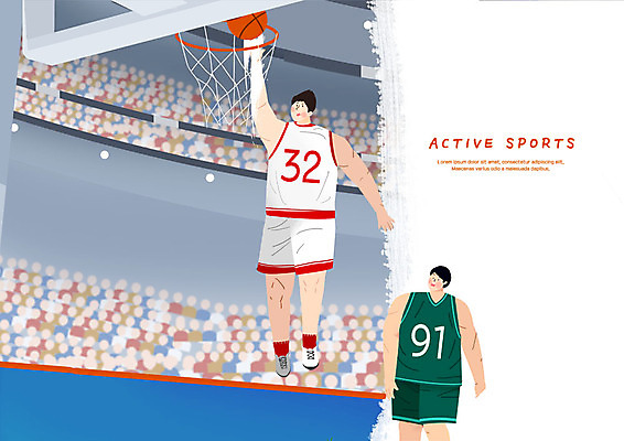 전신 PSD 남자 스포츠 일러스트 모션 농구공 건강 사람 상반신 성인 두명 운동 군중 즐거움 농구선수 농구대 농구장 객석 국내일러스트 감정 공 스포츠시설 운동선수 농구 골대 파일형식