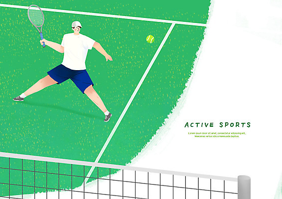 전신 PSD 남자 스포츠 일러스트 모션 건강 한명 사람 성인 초록색 운동 테니스 테니스라켓 네트 테니스장 테니스공 즐거움 성인남자한명만 국내일러스트 1 감정 컬러 공 스포츠시설 구기 라켓 테니스용품 남자한명만 성인남자만 파일형식