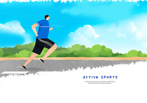 전신 PSD 구름 남자 도로 스포츠 하늘색 일러스트 모션 건강 한명 사람 성인 달리기 조깅 운동 즐거움 성인남자한명만 국내일러스트 자연요소 1 감정 길 교통시설 파란색 남자한명만 성인남자만 파일형식