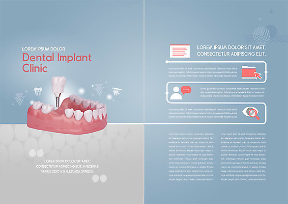 PSD 템플릿 표지디자인 북디자인 출판디자인 내지 리플렛 말풍선 북커버 돋보기 치과 병원 팜플렛 사람없음 치료 파란색 폴더 클리닉 치아모형 임플란트 잇몸 이미지템플릿 컬러 신체 의학 치아 파일 파일형식