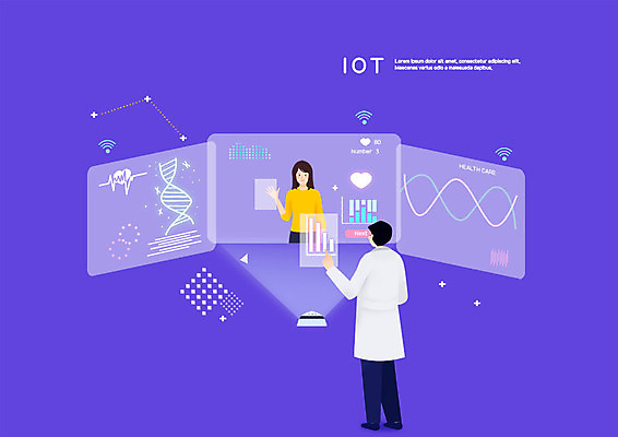 전신 PSD 여자 남자 일러스트 그래프 병원 사람 상반신 성인 두명 마주보기 스크린 모니터 보라색 진료 환자 의사 사회이슈 측정 염색체 편리함 염색체구조 염색체모형 사물인터넷 증강현실 국내일러스트 컬러 컨셉 의학 모션 정보기술 컴퓨터 모형 의료진 생명공학 파일형식