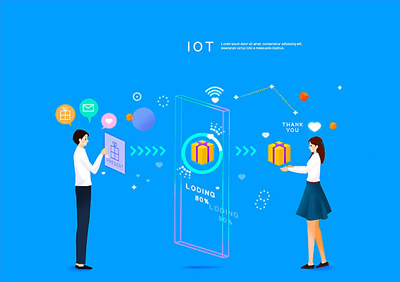 전신 PSD 커플 여자 남자 일러스트 선물 사랑 사람 성인 두명 파란색 선물상자 스마트폰 스크린 터치 하트 마음 사회이슈 전달 편리함 사물인터넷 증강현실 국내일러스트 모양 감정 컬러 컨셉 관계 정보기술 핸드폰 스마트기기 상자 파일형식